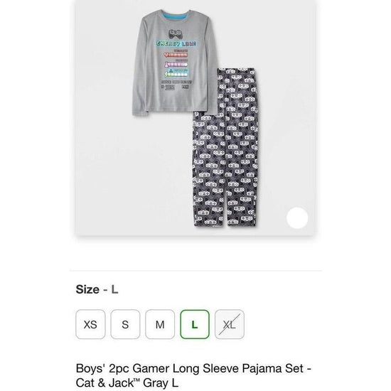 Gamer Pajama Set Large 12/14